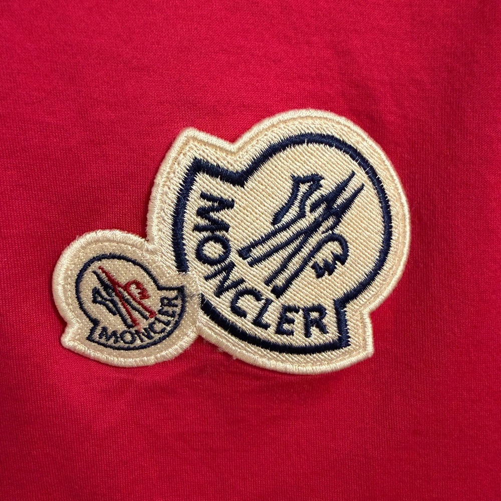 Moncler Double Logo Patch T-Shirt - Red - Authentic